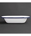 Serveerschaal rechthoekig 18x13,5cm - retro stijl - wit/blauw - 6 stuks