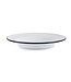 Soepbord 24,5cm - retro stijl - wit/blauw - 6 stuks