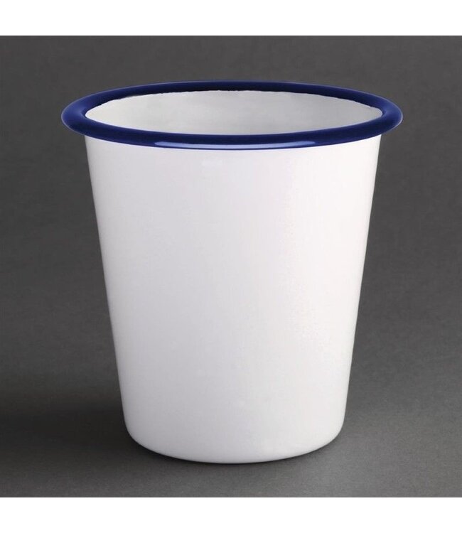 Beker 31cl - retro stijl - wit/blauw - 6 stuks