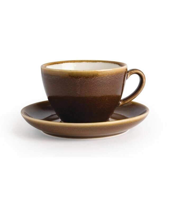 Schoteltje voor cappuccino 16cm - Olympia Kiln - bruin - per 6 stuks
