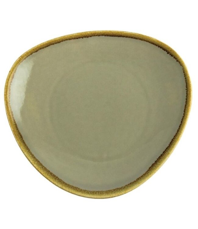 Bord 28cm - Olympia Kiln - mosgroen - per 4 stuks