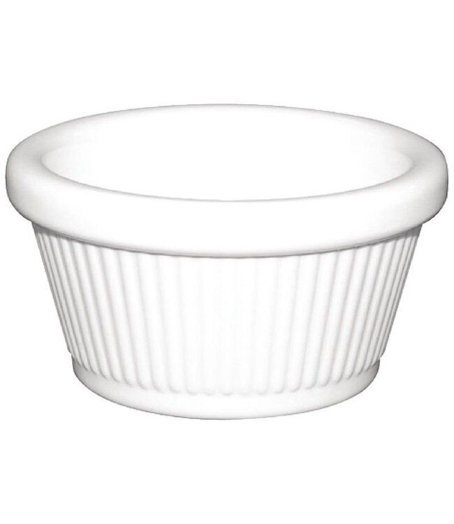 Ramekin wit melamine geribbeld - 12 stuks - Ø7cm