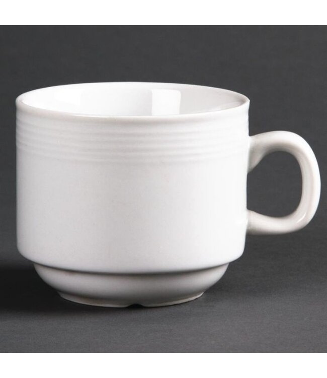 Stapelbare kopjes Olympia Linear porselein - 12 stuks - 20cl