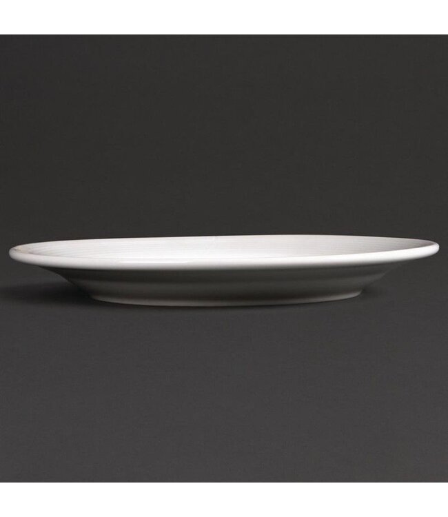 Borden met brede rand Olympia Linear porselein - 12 stuks - Ø20cm