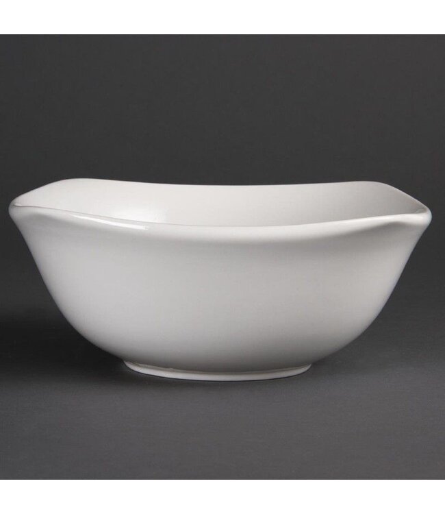 Afgeronde vierkante schalen porselein | Per 12 stuks | 22x22cm