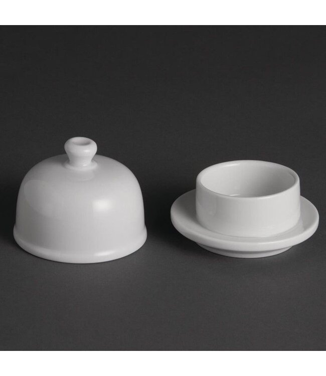 Boterschaaltje met deksel porselein | Per 6 stuks | 50ml