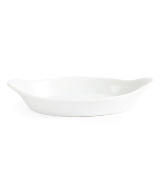 Ovale gratineerschaal met oren porselein | Per 6 stuks | 28,9x16,6cm