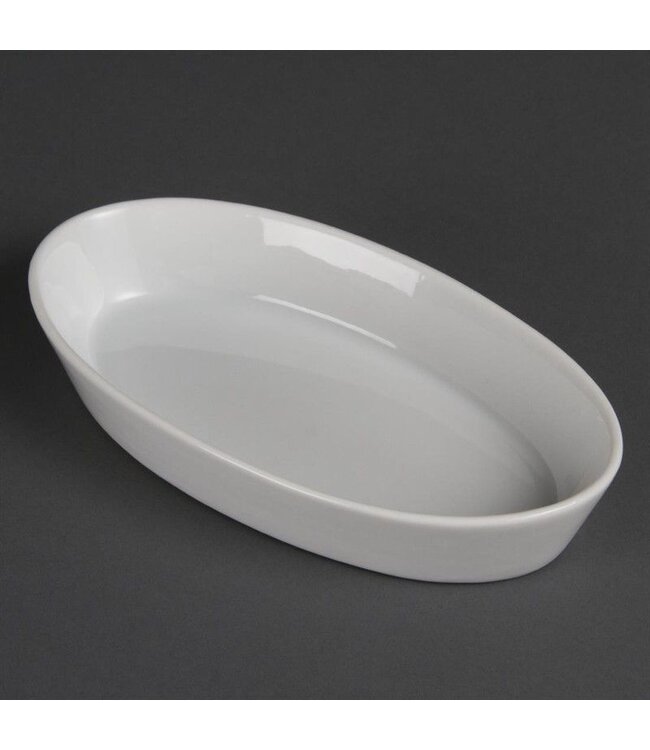 Ovale ovenschaal porselein | Per 6 stuks | 19,5x11cm