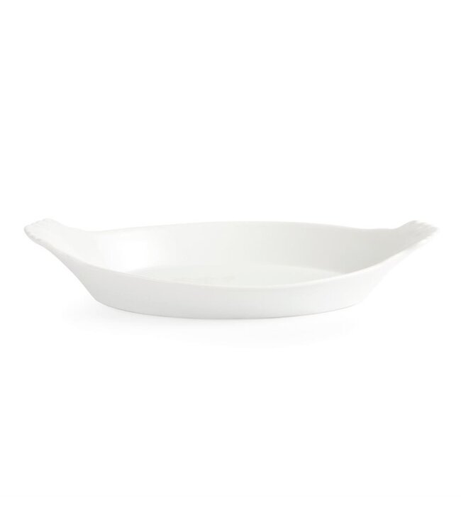 Ovale gratineerschaal met oren porselein | Per 6 stuks | 32x17,7cm