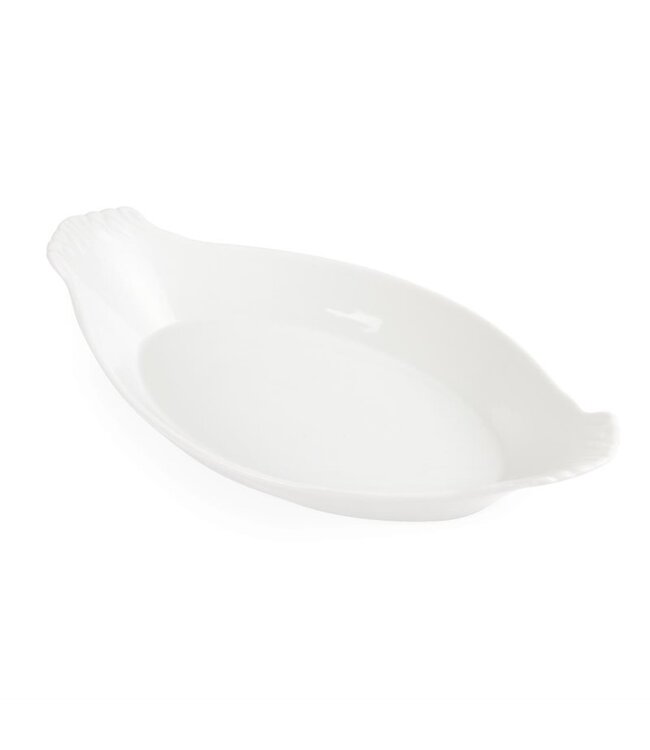 Ovale gratineerschaal met oren porselein | Per 6 stuks | 32x17,7cm