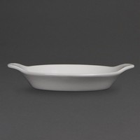 Ronde gratineerschaal met oren porselein | Per 6 stuks | 17x14cm Ronde gratineerschaal met oren porselein | Per 6 stuks | 17x14cm