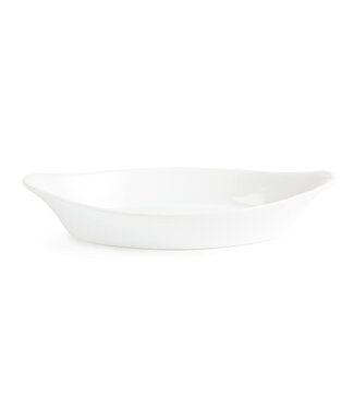 Ovale gratineerschaal met oren porselein | Per 6 stuks | 25,3x14cm