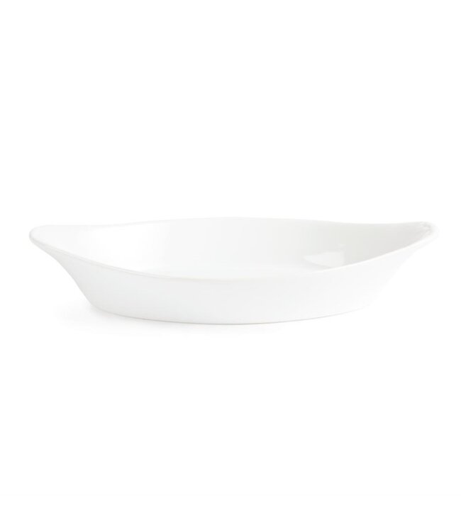 Ovale gratineerschaal met oren porselein | Per 6 stuks | 25,3x14cm