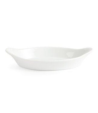 Ovale gratineerschaal met oren - wit - 6 stuks - 20,5cm