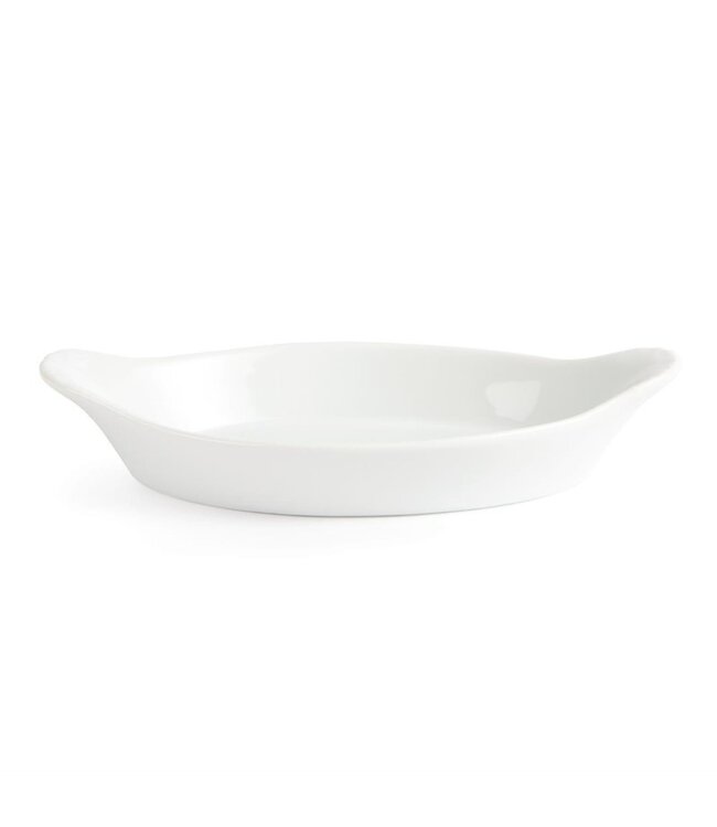 Ovale gratineerschaal met oren - wit - 6 stuks - 20,5cm