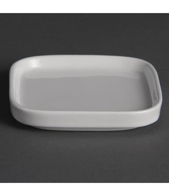 Vierkante platte amuseschaaltjes porselein | Per 12 stuks | 9,3x9,3cm