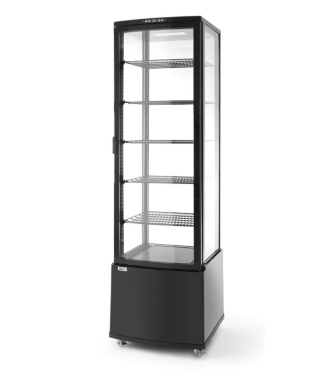 Staande koelvitrine | Zwart | 270L | (H)187x55x52cm