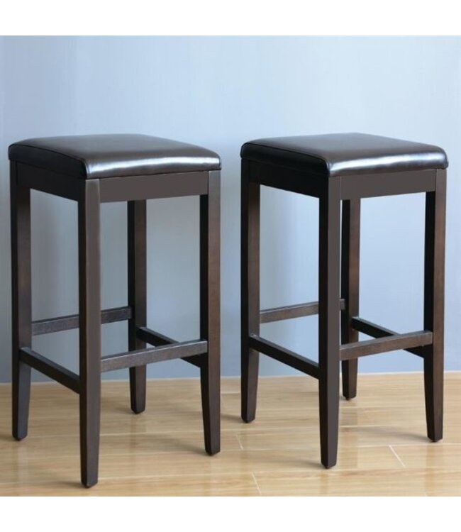 Barstoel Matthijs - donkerbruin - set van 2 stuks