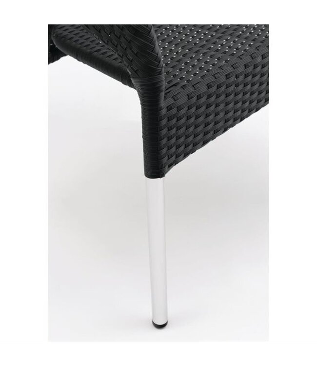 Stoel Laurens - zwart rotan - set van 4 stuks