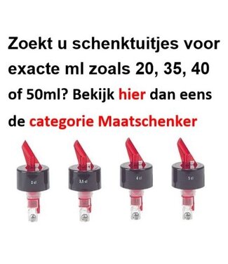 Maatschenkers voor 20, 35, 45 of 50ml uitschenken? Bekijk hier categorie