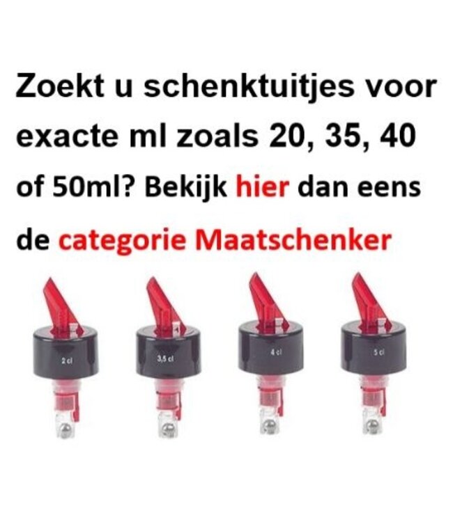 Maatschenkers voor 20, 35, 45 of 50ml uitschenken? Bekijk de categorie via de link in de omschrijving