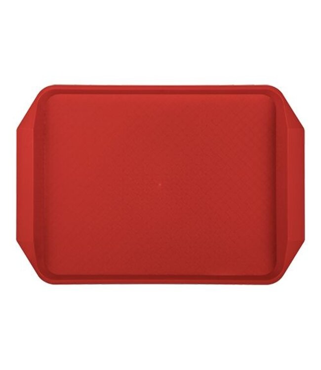 Kunststof dienblad met grepen - rood - 43x30cm