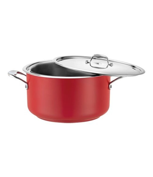 Pujadas Bain marie pan - rood - rvs middel - 3,1 liter