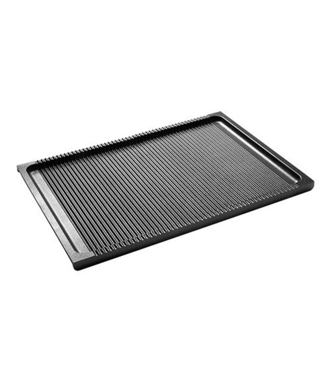 Grillplaat gegroefd - aluminium teflon - 38x26,5cm