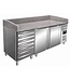 Saro Pizzawerkbank met opzetkoelvitrine | Marga PZ2610TN | (H)103/109x(B)202,5x(D)80