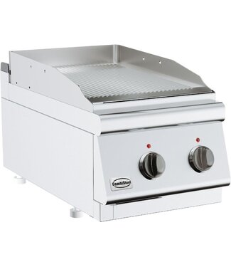 Combisteel Bakplaat elektrisch 700 Line | geribbeld | 3,6kW | (H)30x(B)40x(D)70