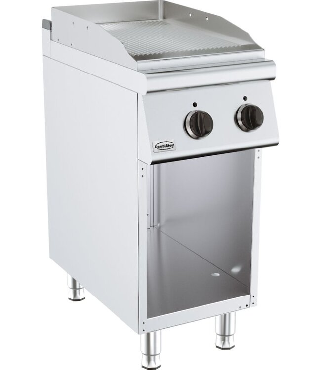 Bakplaat elektrisch 700 Line | geribbeld | 3,6kW | (H)90x(B)40x(D)70