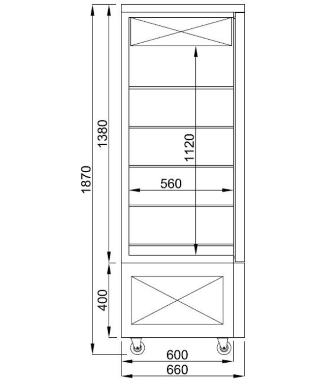 Gekoelde chocoladevitrine | 400L | (H)187x(B)80x(D)66cm