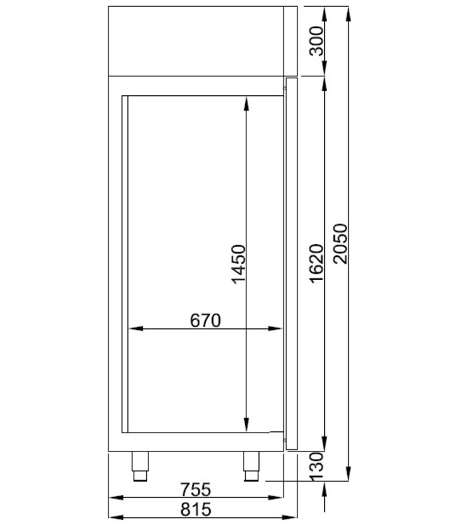 Chocolade bewaarkoelkast | 700L | (H)205x(B)70x(D)81cm