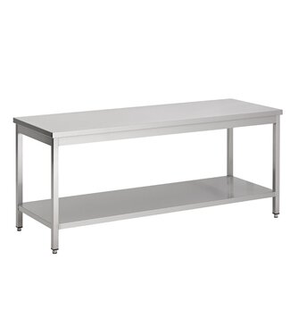 Werktafel RVS met onderplank | Chef Line | (H)90x(B)70x(D)70