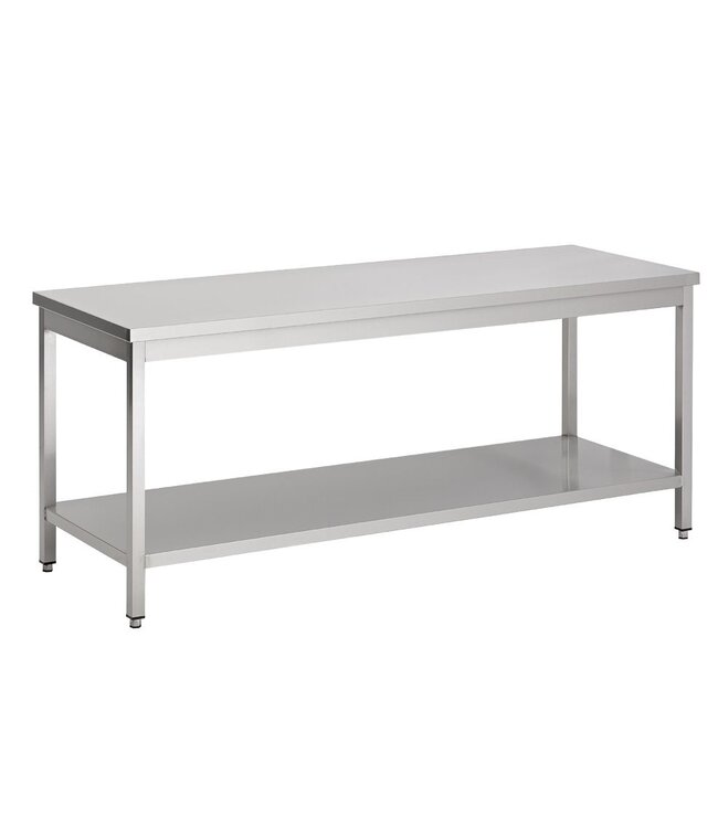 Werktafel RVS met onderplank | Chef Line | (H)90x(B)100x(D)70