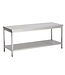 Werktafel RVS met onderplank | Chef Line | (H)90x(B)140x(D)70