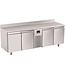 Koelwerkbank met opstaande rand | monoblock | 4 deuren | 632L | (H)85x(B)227x(D)70