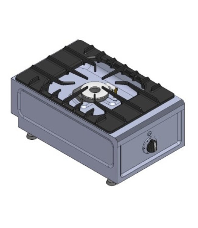 Gasfornuis tafelmodel | 1 brander | 7,5kW | (H)26/29x(B)38x(D)60cm