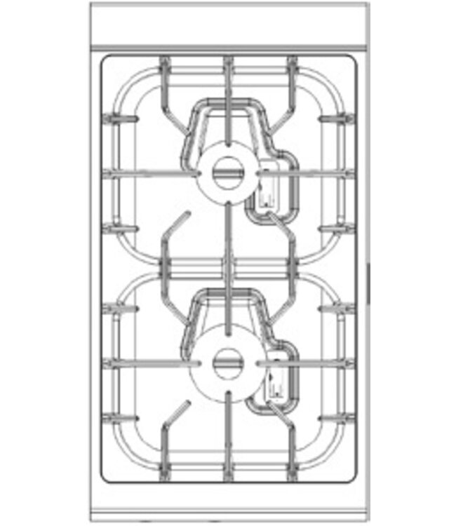Gasfornuis | 2 pits | 11kW | (H)85x(B)40x(D)75cm