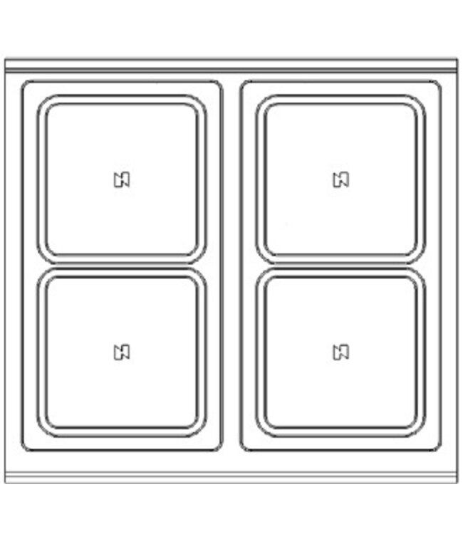 Inductie fornuis | 4 zones | 14kW | (H)85x(B)80x(D)75cm