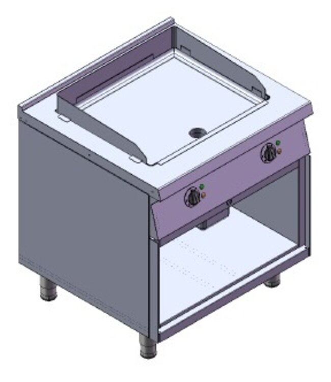 Bakplaat glad | 400V | 9,1kW | (H)85/97x(B)80x(D)75cm