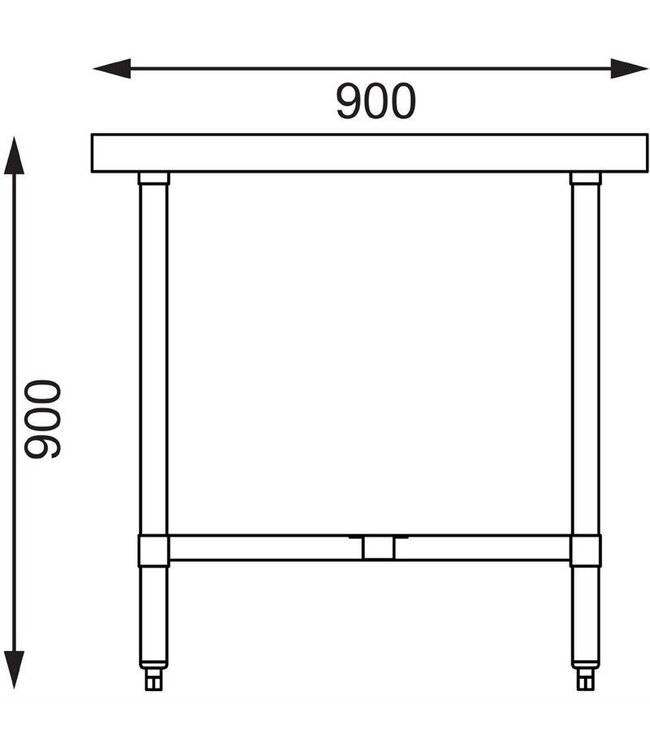 Werktafel flat-pack - centraal diep model - 180(B)x90(D)