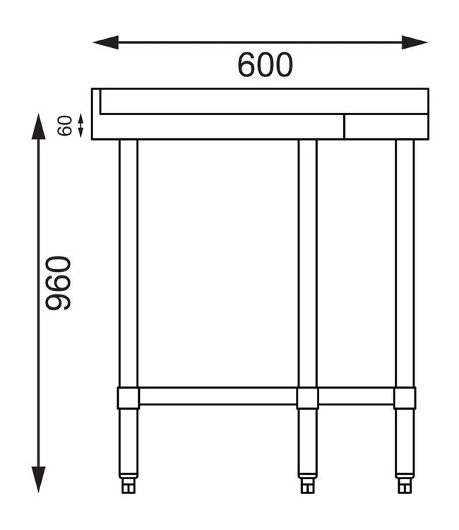 Werktafel flat-pack- hoekmodel - (B)80x(D)60
