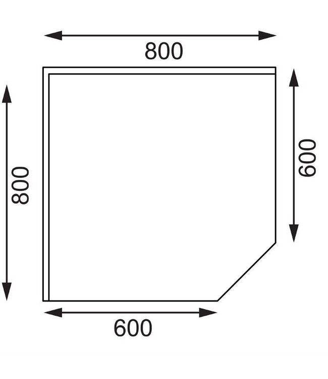 Werktafel flat-pack- hoekmodel - (B)80x(D)60