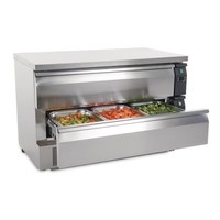 Koel/vrieswerkbank met 2 zones | 6x 1/1GN | (H)87x(B)123x(D)70 Polar Koel/vrieswerkbank met 2 zones | 6x 1/1GN | (H)87x(B)123x(D)70