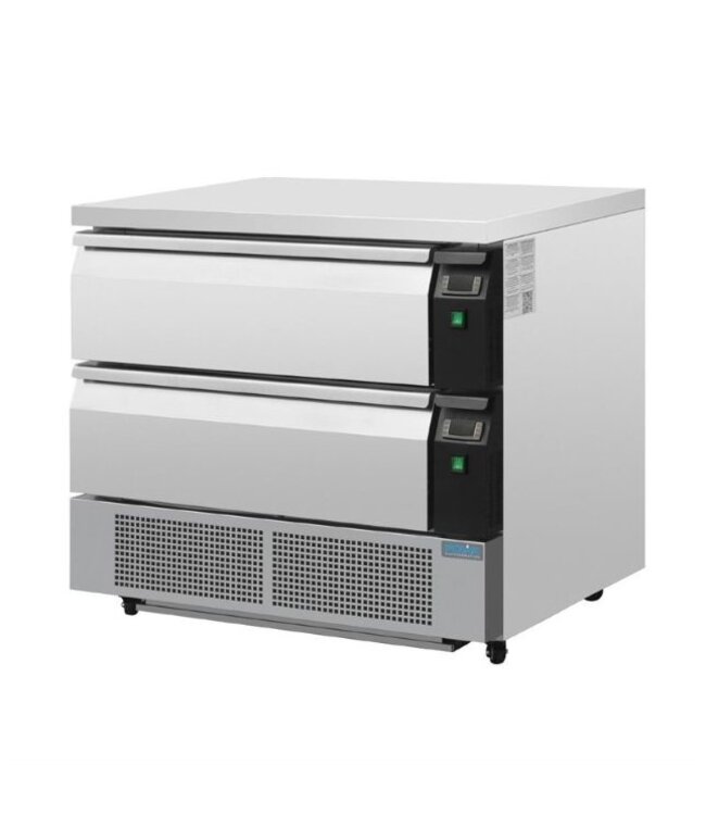 Koel/vrieswerkbank met 2 zones | 4x 1/1GN | (H)87x(B)90,5x(D)70cm