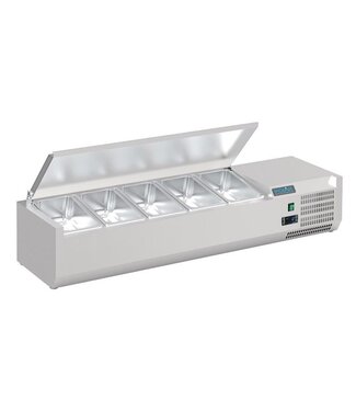 Polar Opzetkoelvitrine Polar RVS | 5x 1/4GN | (H)27,4x(B)120x(D)33,5