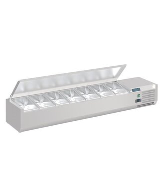 Polar Opzetkoelvitrine Polar RVS | 7x 1/4GN | (H)27,4x(B)150x(D)33,5