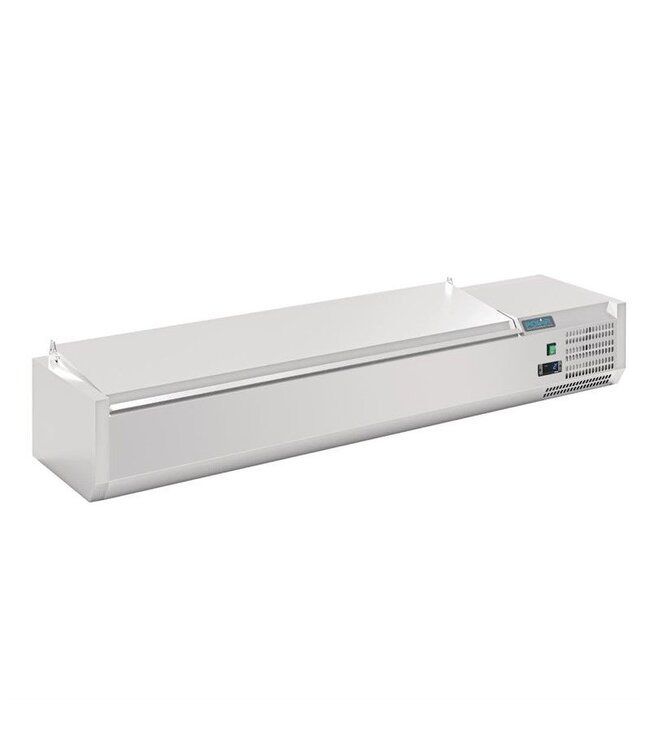 Opzetkoelvitrine Polar RVS | 7x 1/4GN | (H)27,4x(B)150x(D)33,5cm