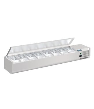 Polar Opzetkoelvitrine Polar RVS | 8x 1/4GN | (H)27,4x(B)180x(D)33,5